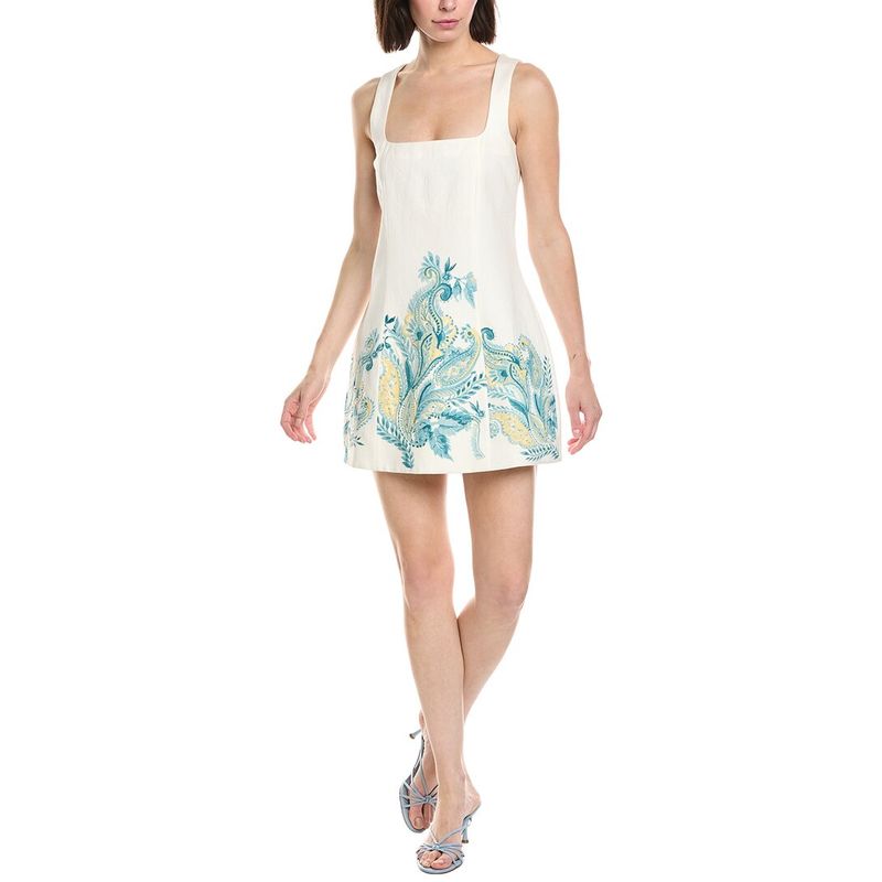 Hemant & Nandita Womens Floral Mini Dress, White